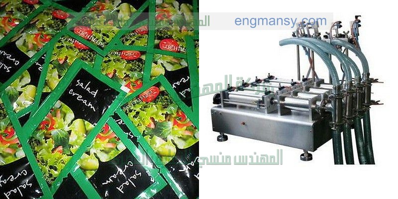 مكينة تعبئة زيت الاندومي فى اكياس